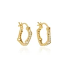 925 Silver Cubic Zircon Silver 925 Sterling Silver Cubic Zircon Gold Plated Huggie Earrings For Girls