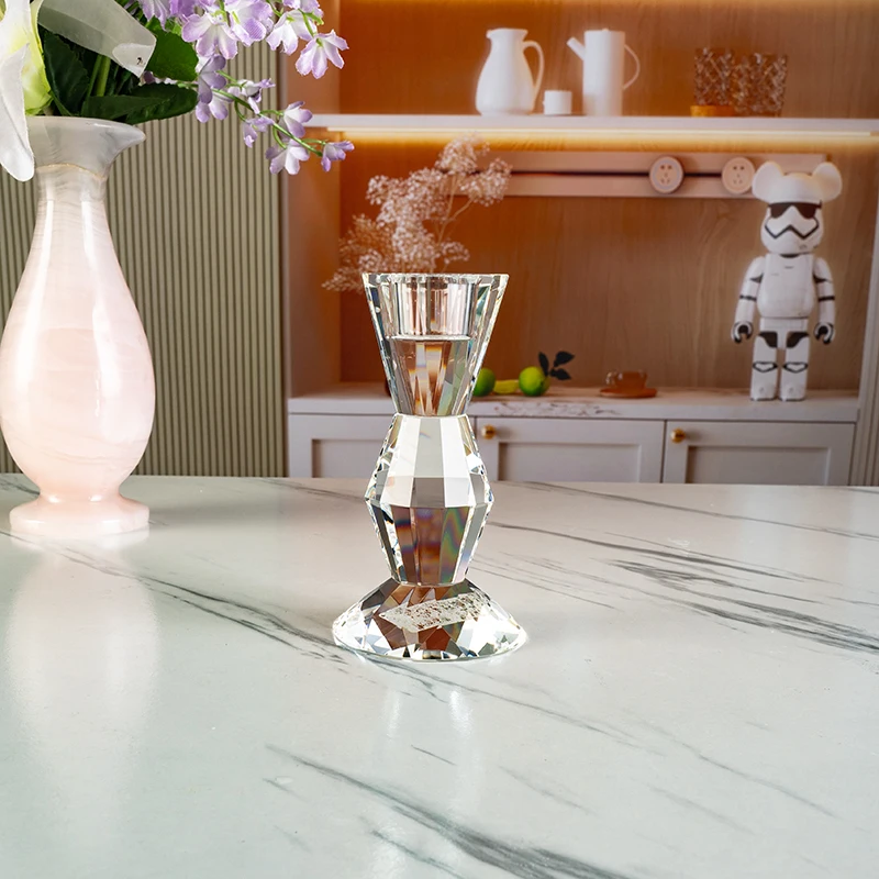 product small bridge compact and exquisite glass candlestick holder for home decoration for christmas easter valentines day-4