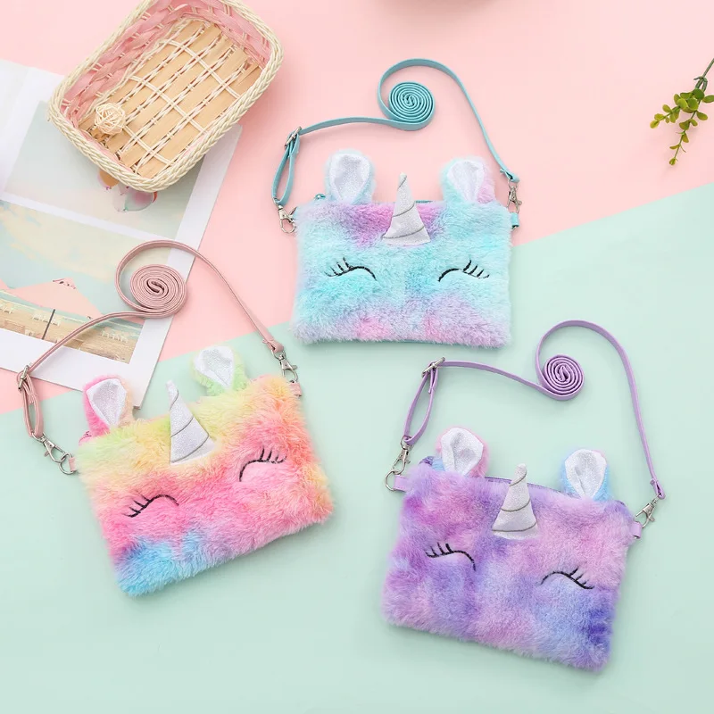 Little Girls Kids Toddler Cartoon Unicorn Crossbody Bag Cute Satchel Handbag Wallet Purse 