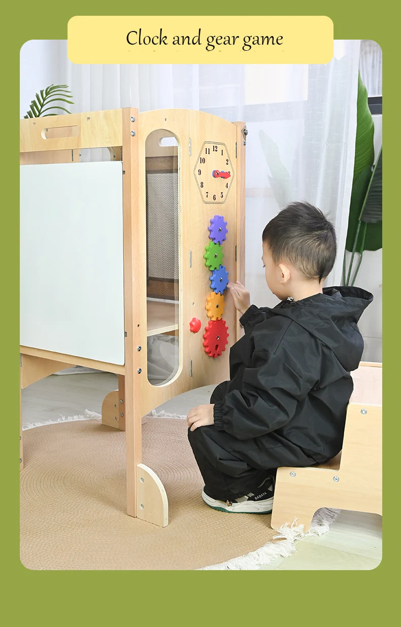 Aide de cuisine pour tout-petits escabeau tour d'apprentissage en bois Montessori tabouret à hauteur réglable enfants tour d'apprentissage multifonction usine