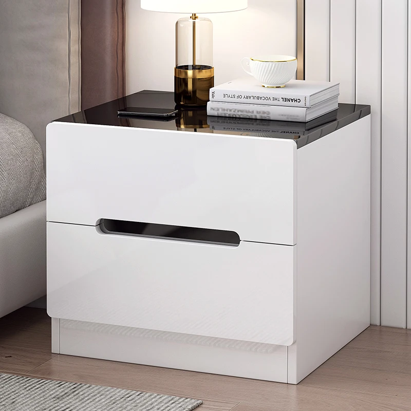 Modern Wood Furniture White Black Drawer Bedside Table Nightstand Bedside Cabinet