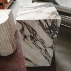 Stone Hot Selling Natural Violet Marble Plinth Cubic Stone Marble Plinth Viola For Living Room Decor