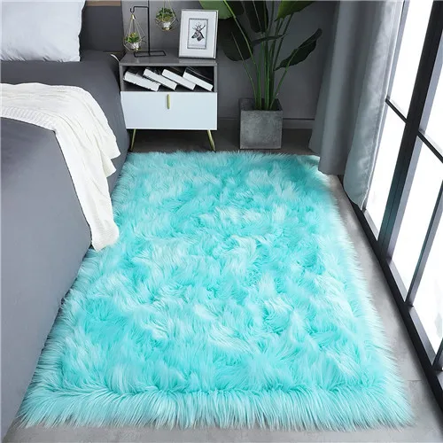 teal faux fur chair