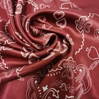 Hot Scarf Hot Sale Dark Red Bandana Silk Scarf Hair Wrap Scarf 50x50CM With Machine Hem