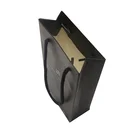 C1s Art Paper Paper Custom Luxury Black C1S Art Paper Matt Laminated Shopping Bag With Black Rope