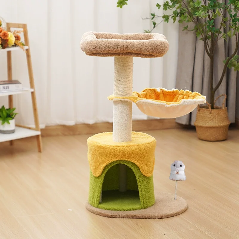 Hot Selling Fried Egg Toast Shape 2-in-1 Cat Climbing Frame Cat Bed Sisal Material Does Not Drop Crumbs Cat Toys Pet Supplies supplier