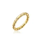 18k Real Gold European Copper Micro-inlaid Zircon Jewelry New Product 18K Real Gold Plating Open Ring
