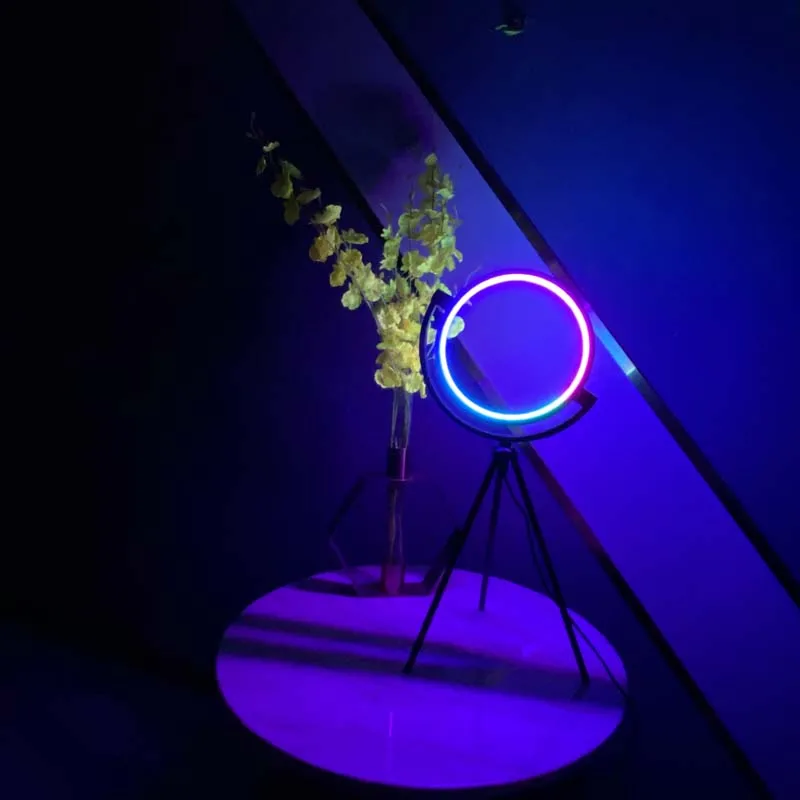 modern rgb change color usb tripod home decor bedside lamp nordic simple living room bedroom LED table lamp
