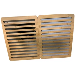 Foldable Bamboo Storage Dish Bowl Drying Mat Multipurpose Diatomite and Bamboo Stone Dish Soap Drying Mat for Kitchen Countertop