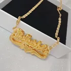 Different Colour Background Acrylic Gold 3D Custom Nameplate Necklace Double Colour Plating Name Necklace Personalized