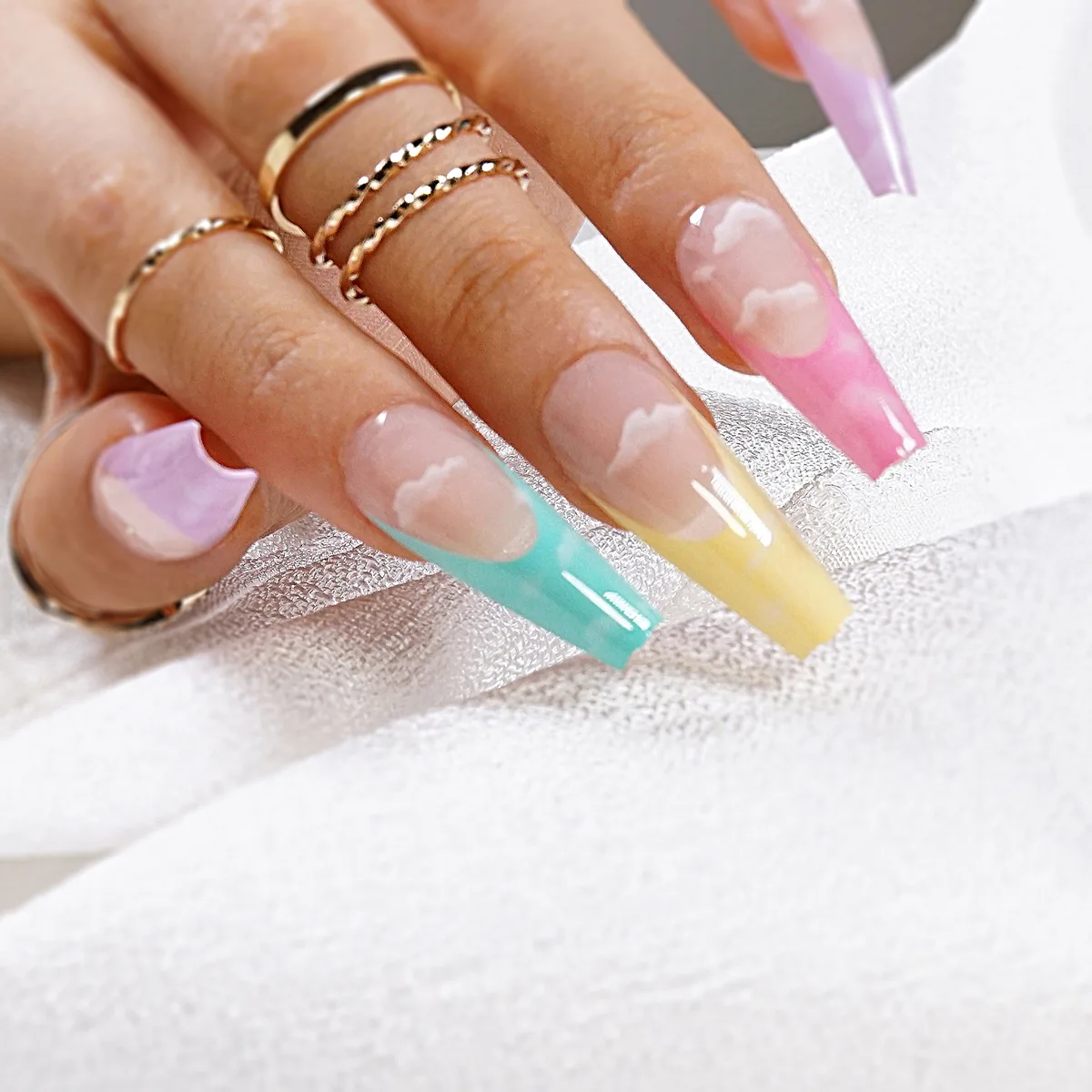 2021 Wholesale Colorful Press On Nails Long Coffin Nail Tips - Buy French  Fake Nail,French Tip Press On Nails,Designed Press On Nails Product on  Alibaba.com
