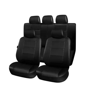 Kanglida Professional manufacturer Luxury Black Faux Leatherette Universal Full Set Car Seat Covers