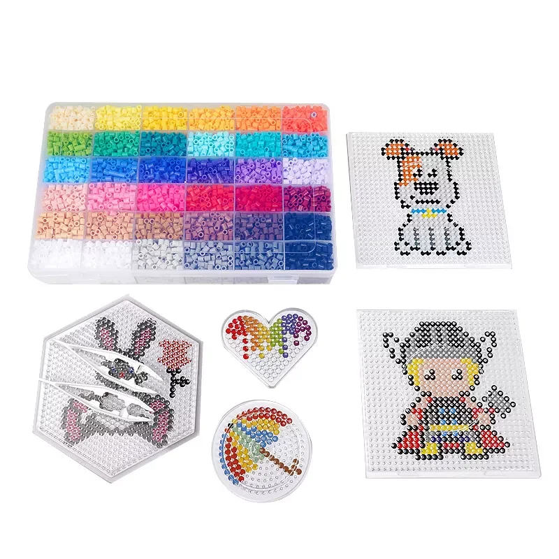 China Factory Wholesale Beads Multi Color Perler Pe Beads 5mm Fuse Beads Kit for Kids Diy Craft with Pattern