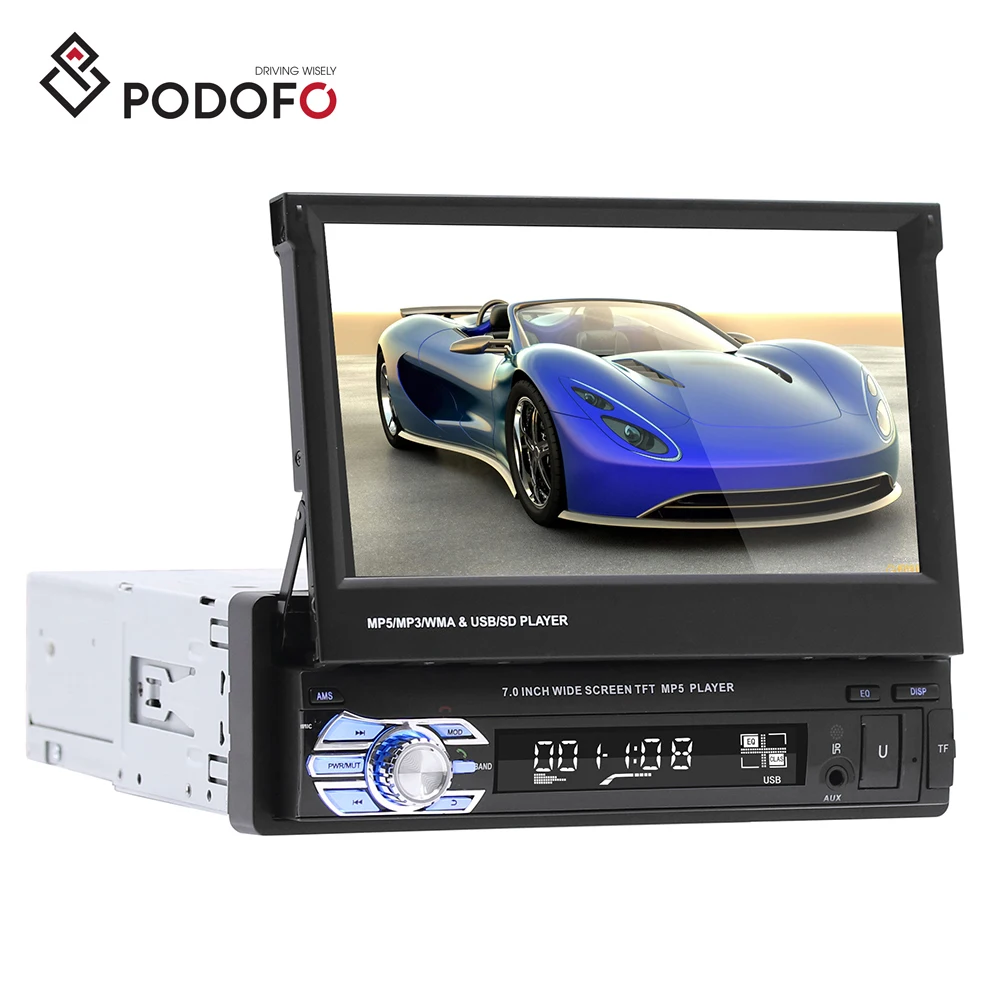 tafel lunch bossen Podofo 7 Inch Retractable Car Stereo Audio Car Radio Bt Mp5 Player 1din  In-dash Sd/usb/aux/fm Autoradio - Buy Car Stereo Audio Car Radio Android  Car Dvd Player User Manual Car Mp5 Player