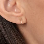 Beaded Earring Earrings Gemnel High Quality 925 Silver 18k Gold Plated Bee Flower Beaded Lock Leaf Diamond Stud Earring