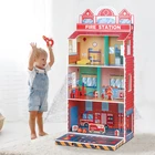 Toy Doll Toy Toy Toy 2021 New Arrival Role Play Pretend Play Toy Wooden Fire Station Doll House Toy For Kids