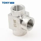 Steel Tee Pipe Threaded Pipe Fittings High Pressure Stainless Steel NPT Threaded Fittings Female Tee Pipe Fitting
