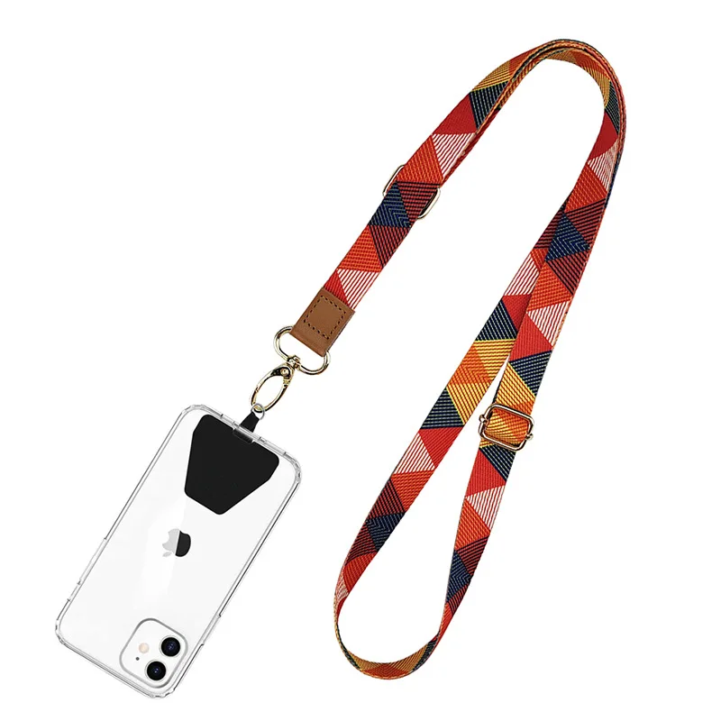 Cellphone Adjustable Detachable Neck Cord Tether Tab Pad Patch Mobile Phone Lanyard Strap for Phone