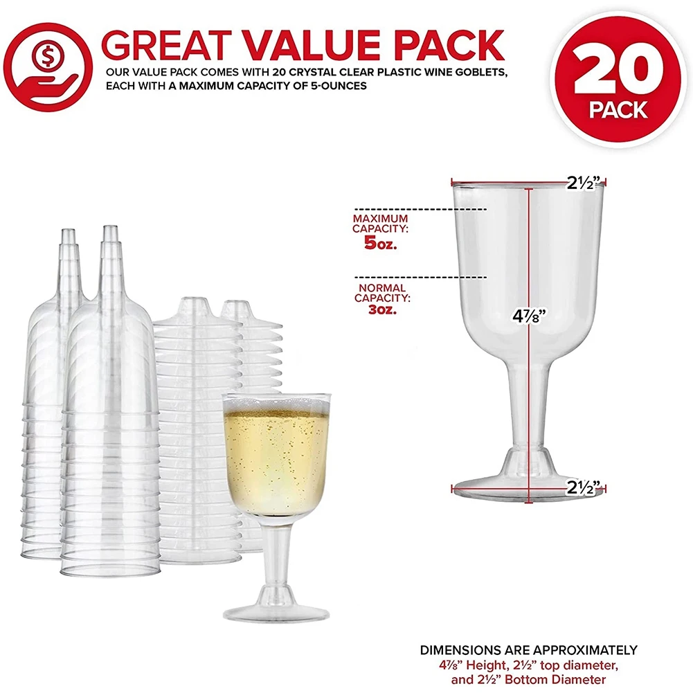 Plastic Disposable Wine Glasses Cups Drinkware Recycle Disposable Pp