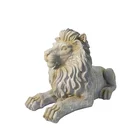 Outdoor European Gift Handmade Home Large Garden Decor Fiberglass White Lion Sculpture Outdoor European Resin Gift
