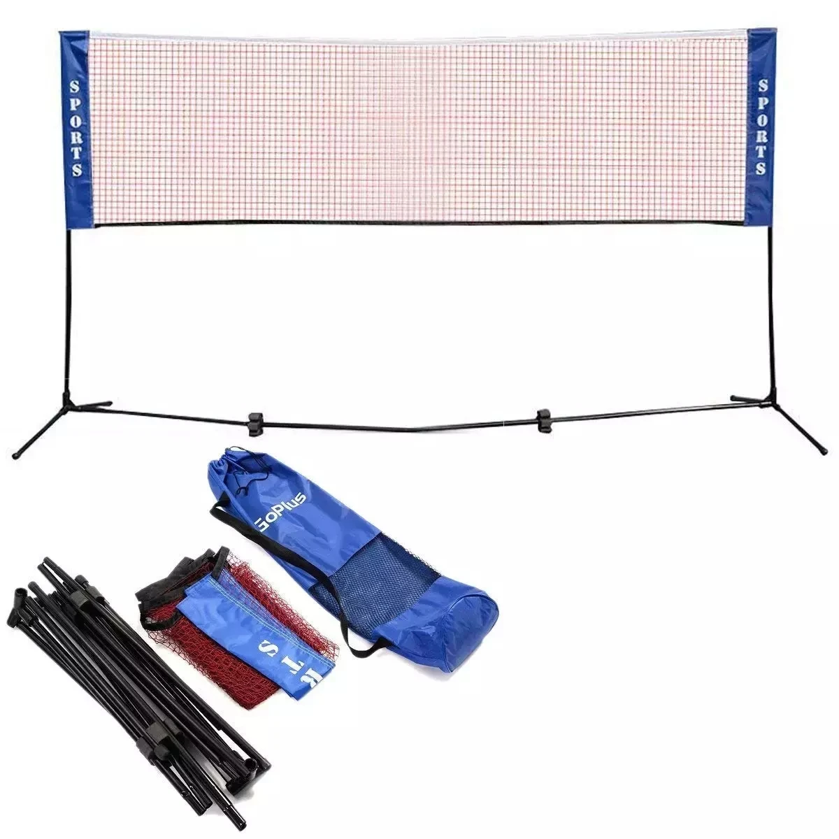 5.1m Portable Badminton Stand Volleyball Tennis Net Volleyball Net and Bag Set 