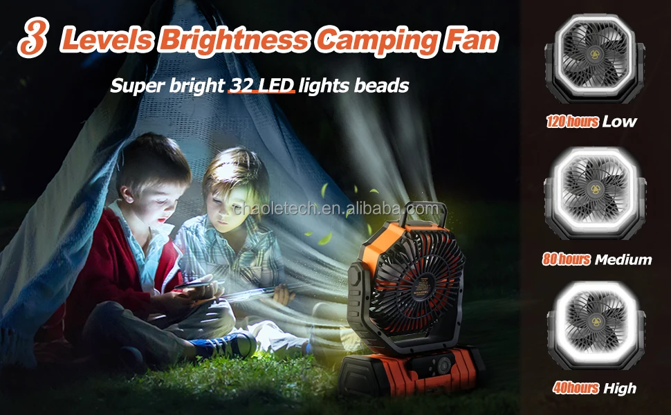 Table Fan, F6, Portable, USB, LED - detail 6