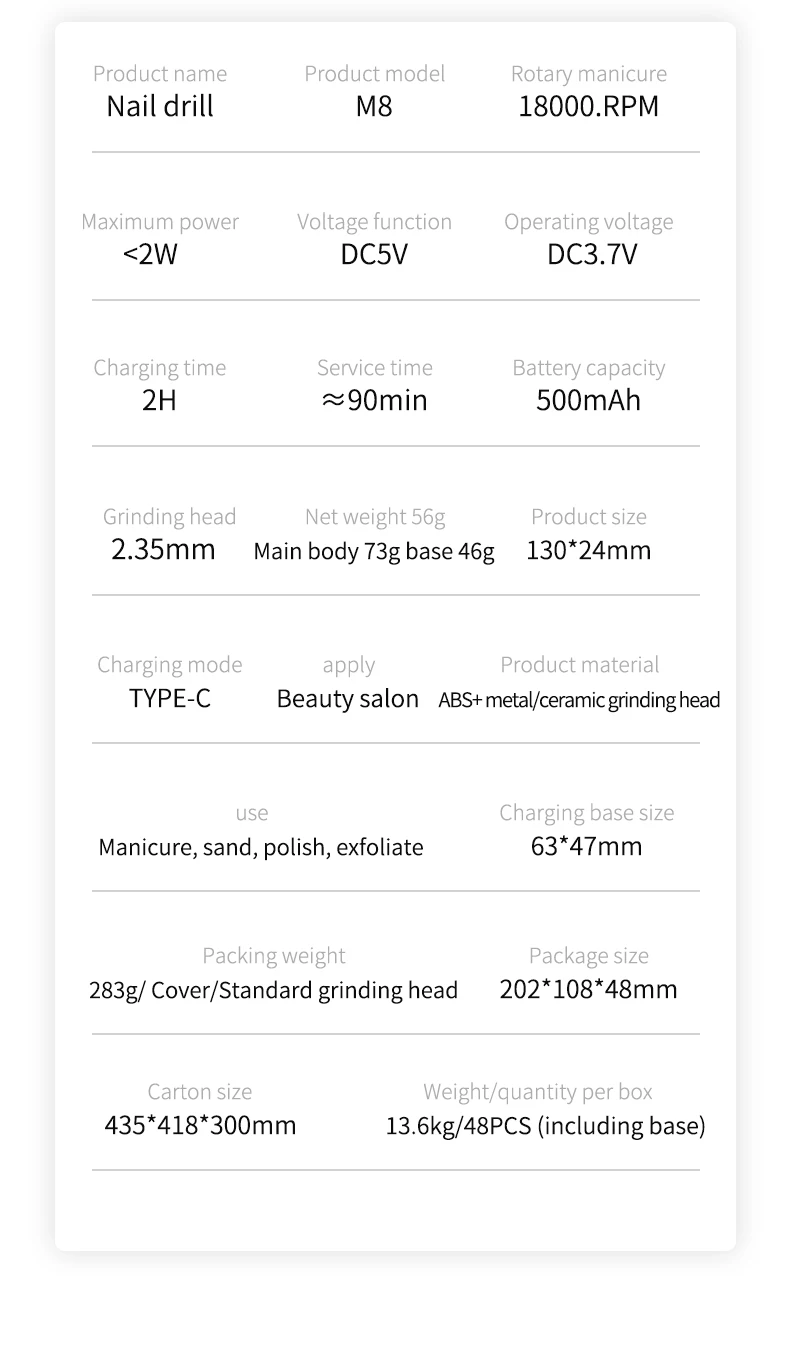 AT-NDB-258 Rechargeable Manicure Grinder Electromechanical Mini Portable Nail Remove Pen Polishing Extracting Skin Manicure Tool details