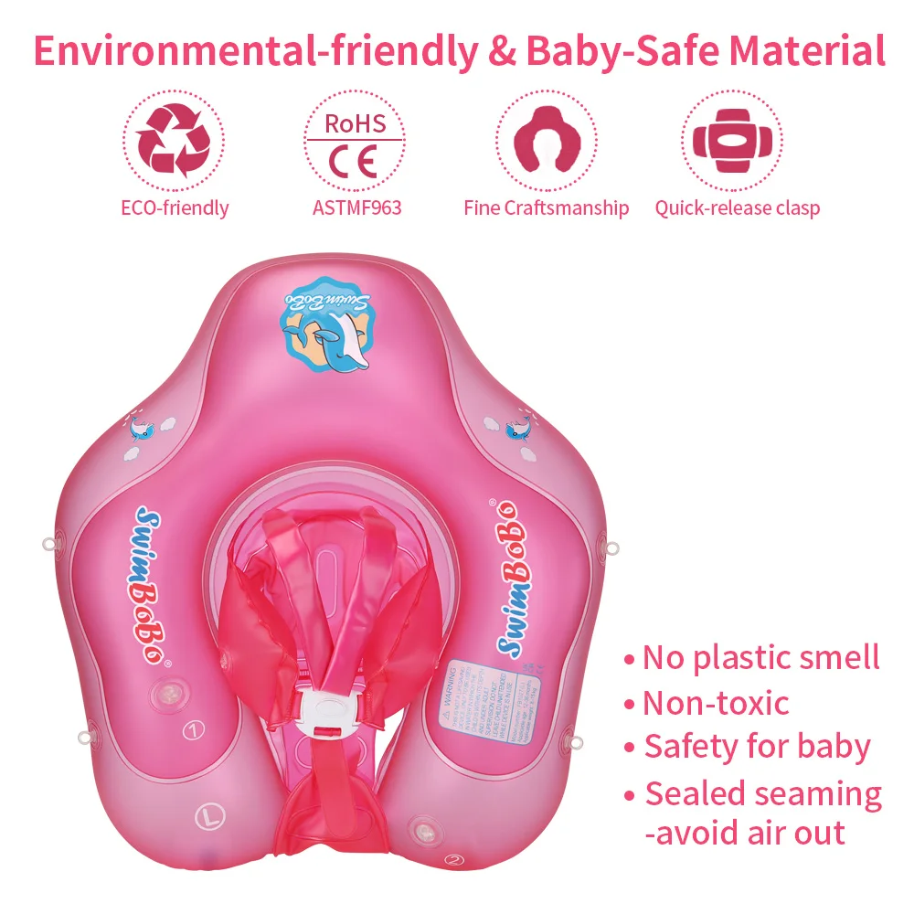 Swimbobo Inflatable Newborn Baby Swimming Floats Wholesale Summer Kids Swim Inflatable Water Float Ring With Canopy