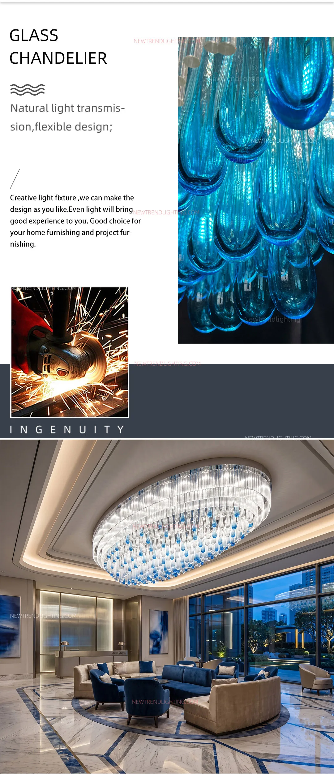 cpl 526 bespoke hospitality lighting solution oversized led ceiling chandelier for hotel lobby grand hall-1