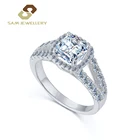 Ring Hot Selling Prong Setting Cz Zircon Wedding Engagement Ring 925 Sterling Silver Jewelry Set