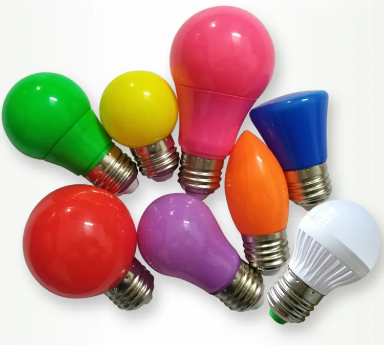 Colorful led bulb Seven-color household e27 screw energy saving lantern Red purple pink yellow green blue lamp decoration bulb