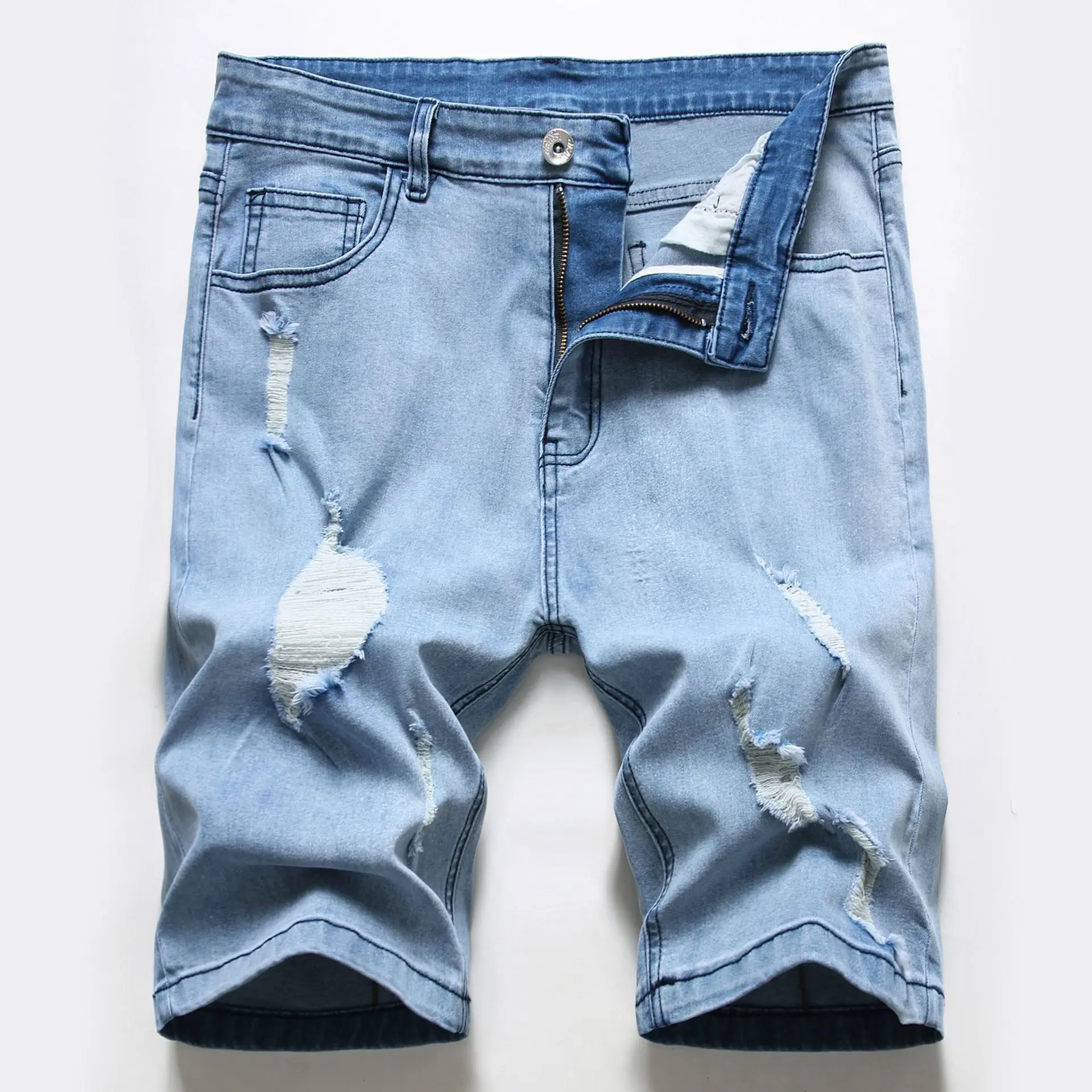Men's Short Ripped Jeans Pants Hip Hop 