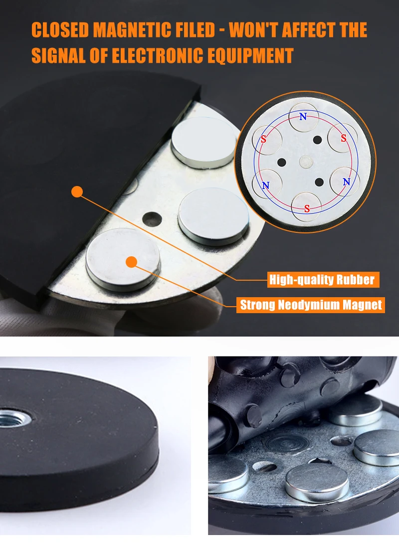 Countersunk Hole Rubber Coating Magnet And Rubber Coated Neodymium