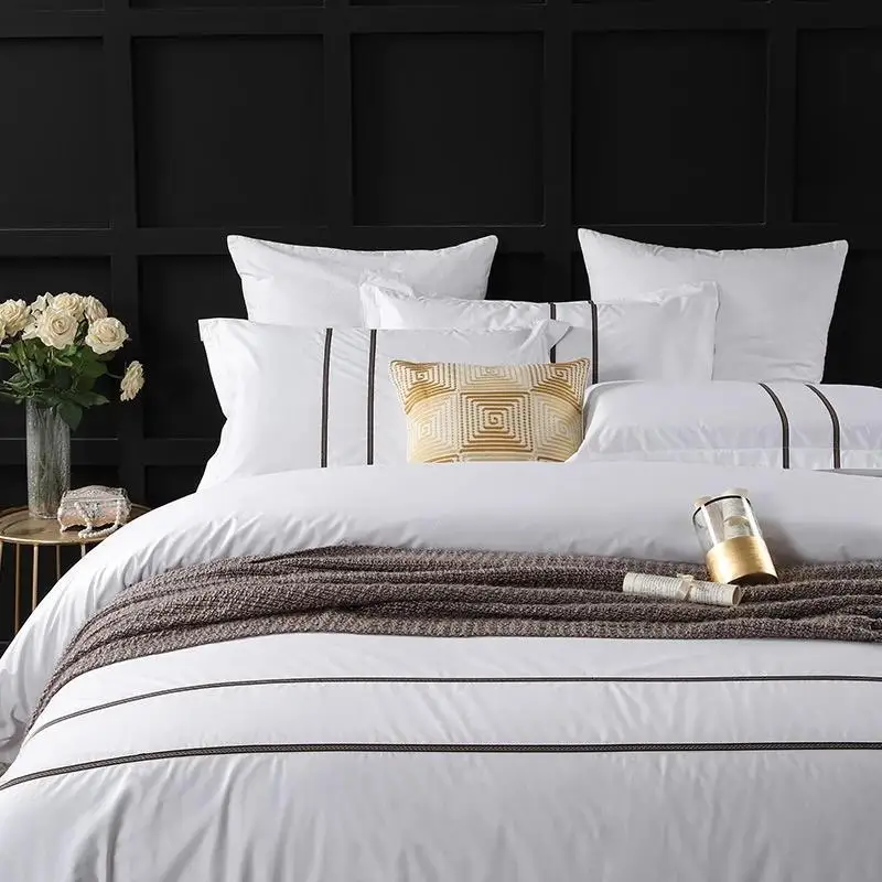 100% Cotton Hotel Bed Fitted Sheet Set 5 Star Hotel Bedsheet Set Hotel Bedding Set