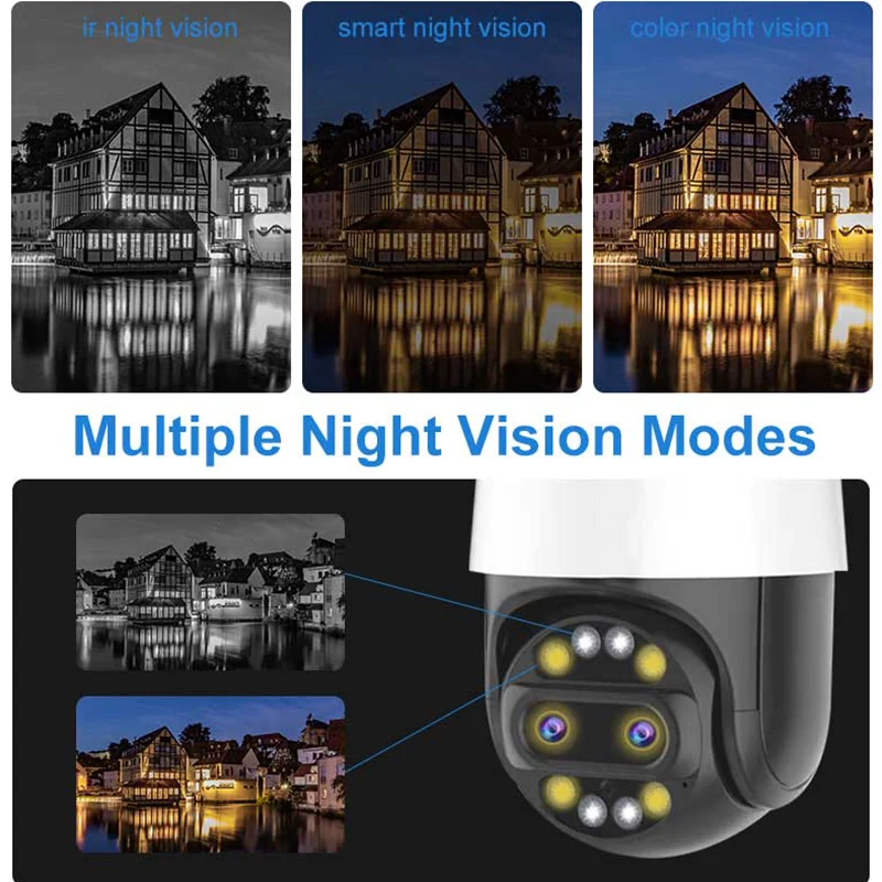 New Icsee 8mp Outdoor 8x Home Security System Ip Dual Lens Wireless Camera Wifi Cctv 8mp Dual Lens 4k Mini Network Camera