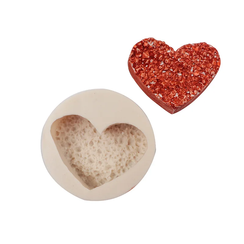 Hot New Valentine's Day Diamond Love Fondant Silicone Mold  Aromatherapy Gypsum Heart-shaped Soap Candle Molds