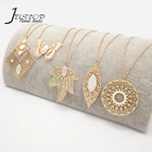 Fashion Pendant Shell Shell Fashion Accessories Gold Plated Hollow Leaf Pendant Necklaces With Shell