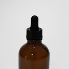 Amber Amber Dropper Glass Bottle 4oz 120ml Amber Glass Boston Bottle With 22/400 Dropper Cap