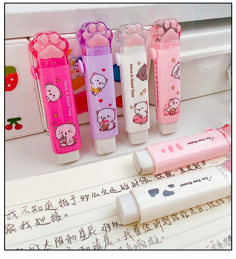 Cartoon Cat Claw Eraser Kawaii Stationery Eraser Cartoon Promotion