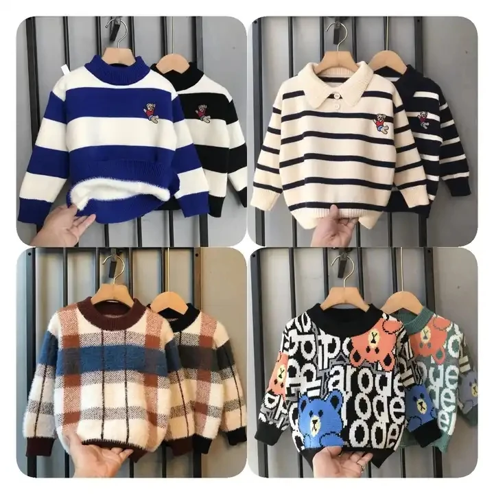 kids pullover sweater chunky knit baby knitwear children sweaters