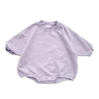 Baby Rompers Peach Finished French Terry Baby Sweatshirt Romper