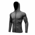Hoodies Black OEM Custom Men Gym Jacket Fitness Zipper Hoodies Black Sweatshirts