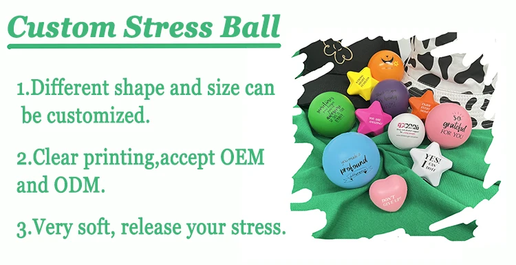 Promotional Squeeze Pu Toy Anti-stress Shape Stressball Customized With Logo For Kids Foam Soft Relief Stress Ball Custom Logo