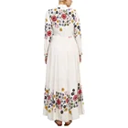 Maxi Woman Abaya 2021 Summer New Women Embroidery Designer Custom Floral Casual Maxi Plus Size Evening Dress ST080121