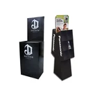 Standing Shelf Display Cardboard Retail Promotion Bin Free Standing Shelf Tray CDU Portable Tier Display Stand Shelving For Cosmetics Coffee Beverage