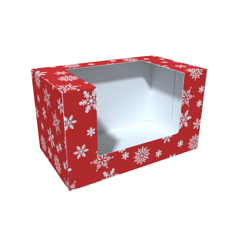 product customized christmas cake boxes festive square with clear window choose size quantity-4