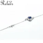 Tanzanite Stone Bracelet Wholesale Big Tanzanite CZ Stones Bracelet Silver 925 Jewelry White Gold Plated