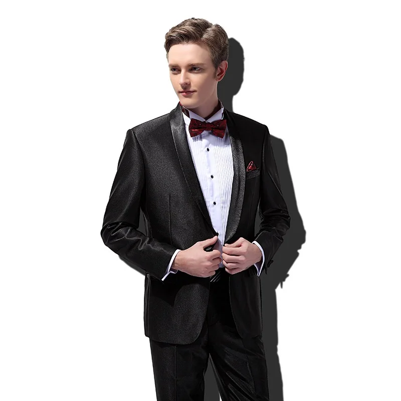 Custom slim fit formal coat pant handmade cashmere fitness groom wedding dress tuxedo suits for man