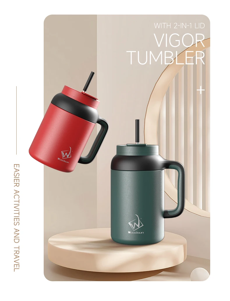 VIGOR Series Gift Water Stainless Steel Coffee Cup Tumbler Straw factory