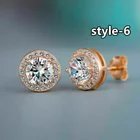Stud Earrings Earrings 2021 Classical Square Round Stud Earrings Luxury Diamond Earrings For Men Women